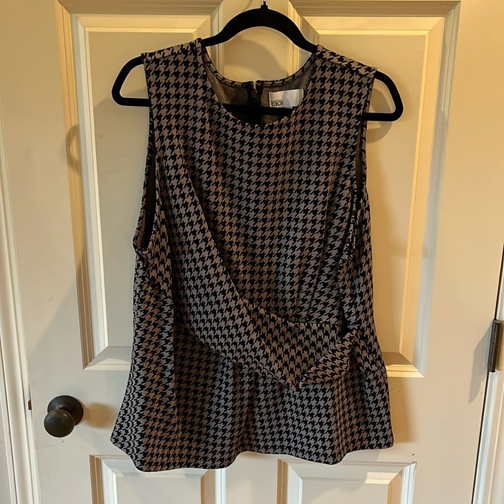 NWOT houndstooth sleeveless top 1X